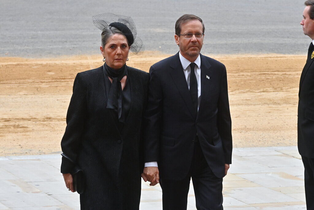 Israel's President Isaac Herzog and his wife Michal Herzog